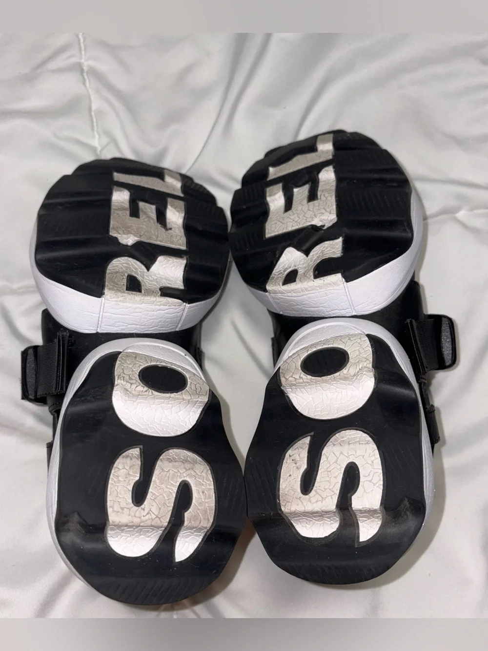 SOREL Kinetic Impact Sling Buckle Platform Sandals Size 9 Black White
